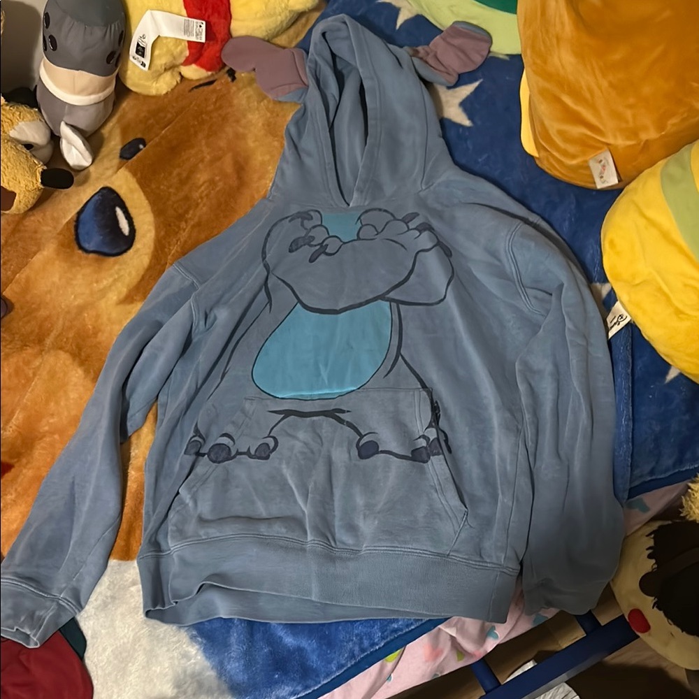 Blue Hoodie with Character Graphic